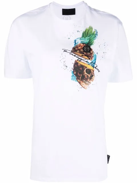 Philipp Plein Pineapple Skies T-shirt White SABCWTK2388PJO002N