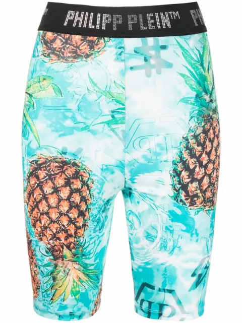 Philipp Plein Pineapple Stones Stones cycling shorts Blue SABCWJT1519PJO002N