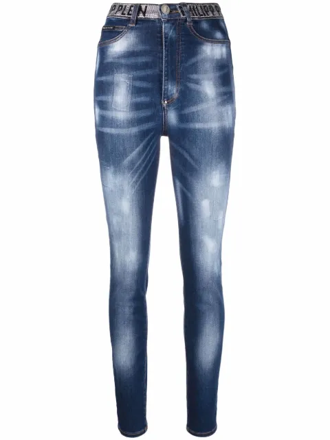 Philipp Plein high-waist jeggings Blue SABCWDT1883PDE004N