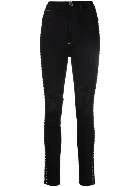 Philipp Plein crystal-embellished jeggings Black SABCWDT1793PDE004N