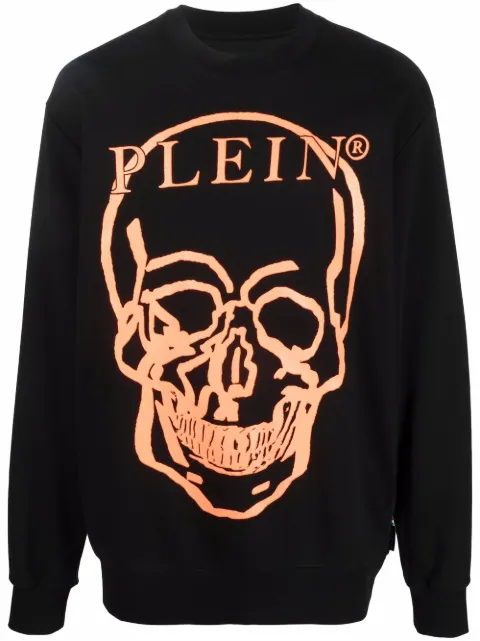 Philipp Plein logo-print long-sleeve sweatshirt Black SABCUJO0035PJO002N