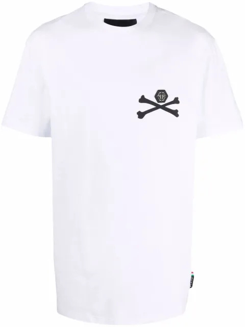 Philipp Plein skeleton print T-shirt White SABCMTK5456PJY002N