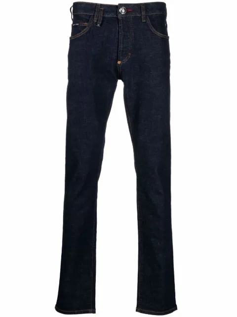 Philipp Plein Iconic Plein Super-Straight cut jeans Blue SABCMDT2714PDE004N