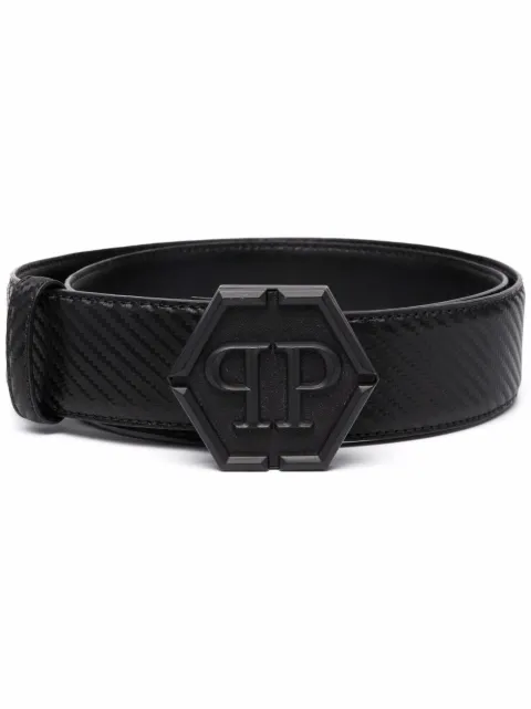 Philipp Plein leather belt Hexagon Black SABAMVA0734PLE010N