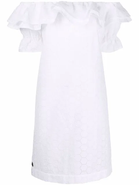 Philipp Plein Sangallo lace dress White SABCWRG2095PTE003N