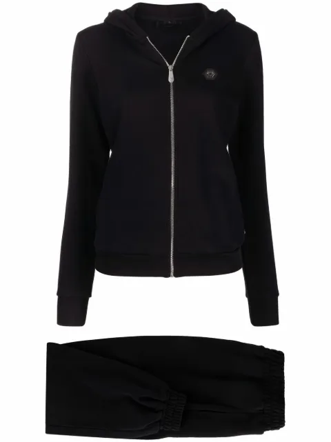 Philipp Plein sequin embellished skull tracksuit set Black SABCWJJ0076PJO002N