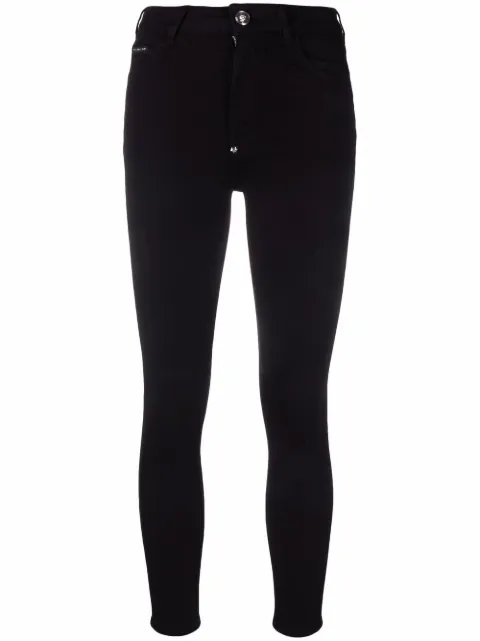 Philipp Plein logo-appliqué skinny jeans Black SABCWDT1868PDE004N