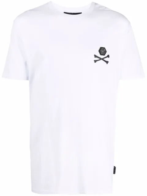 Philipp Plein skeleton print T-shirt White SABCMTK5429PJO002N