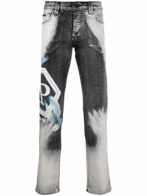 Philipp Plein bleached straight-leg trousers White SABCMDT2820PDE004N