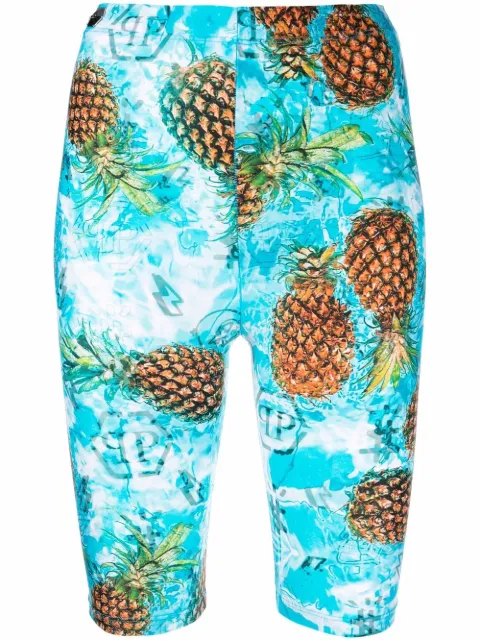 Philipp Plein pineapple-print shorts Blue SABAWRT1061PTE003N