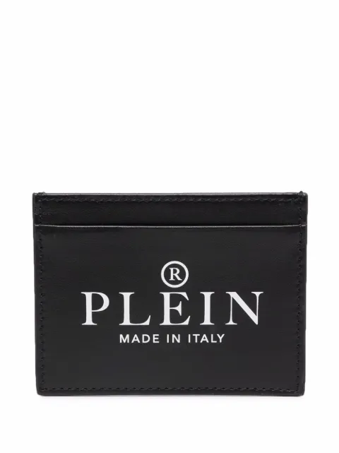 Philipp Plein logo-print leather cardholder Black SABAMVG0449PTE003N