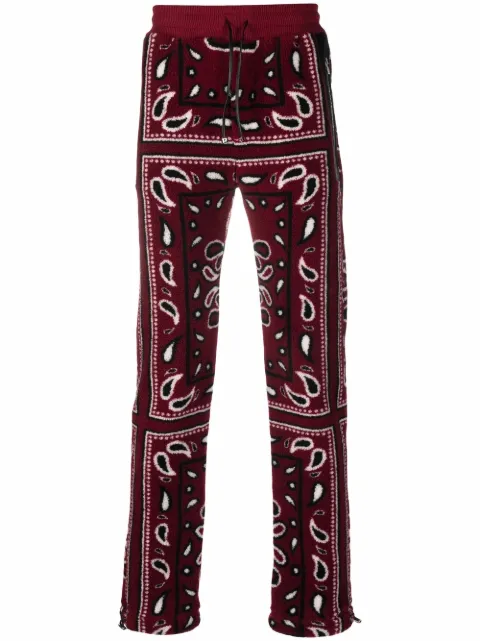 AMIRI Bandana Paisley fleece trousers Red MKP002643
