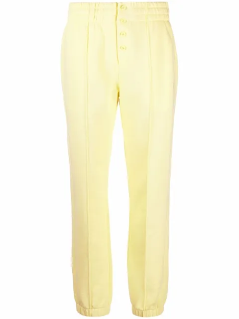 Helmut Lang logo-embroidered buttoned track pants Yellow L07HW203F0EG