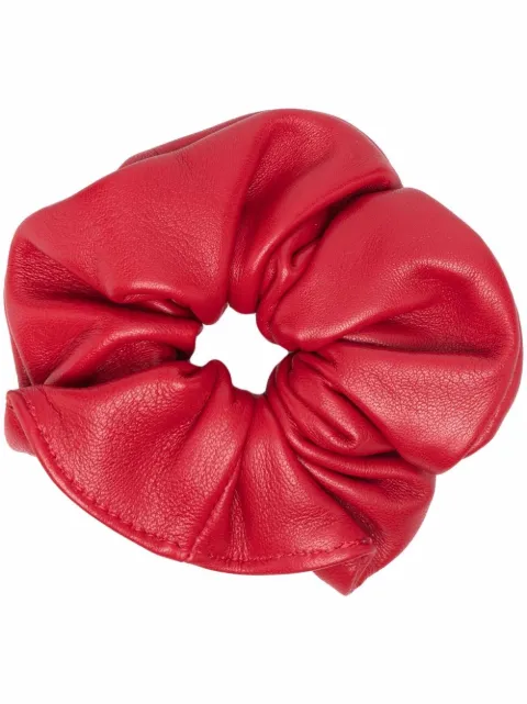 Manokhi ruched leather scrunchie Red AW21REDA789MANO223
