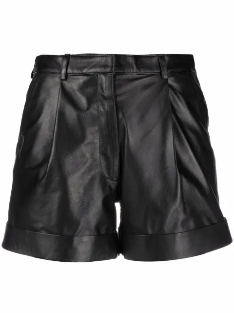 Manokhi Jett high-waisted leather shorts Black AW21ROCKETBLKA5MANO204