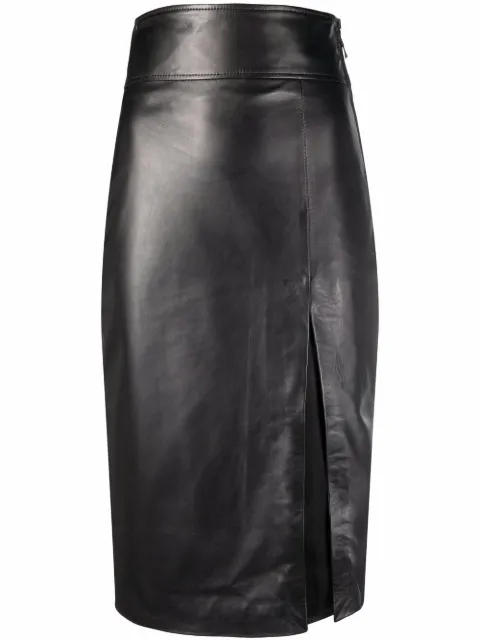 Manokhi Laura leather pencil skirt Black AW21MANO299LAURABLKA240