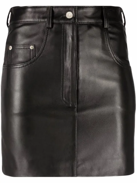 Manokhi five-pocket leather mini skirt Black AW21MANO201CLASSIC2BLKA995