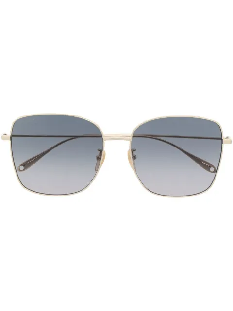 Gucci Eyewear logo-pendant square-frame sunglasses Gold 681141I3330