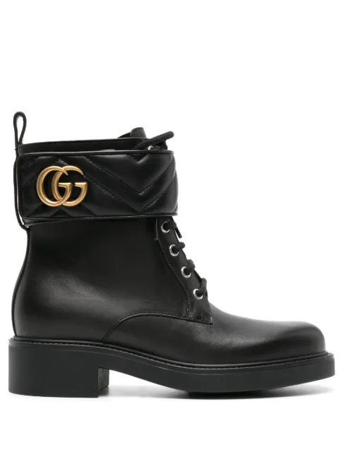 Gucci Double G-plaque combat boots Black 67039717K20