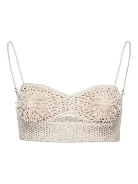Magda Butrym floral-appliqué top Neutrals 207321