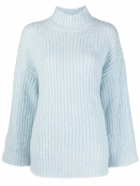 A.P.C. wide-sleeve knitted jumper Blue WPAASF23091