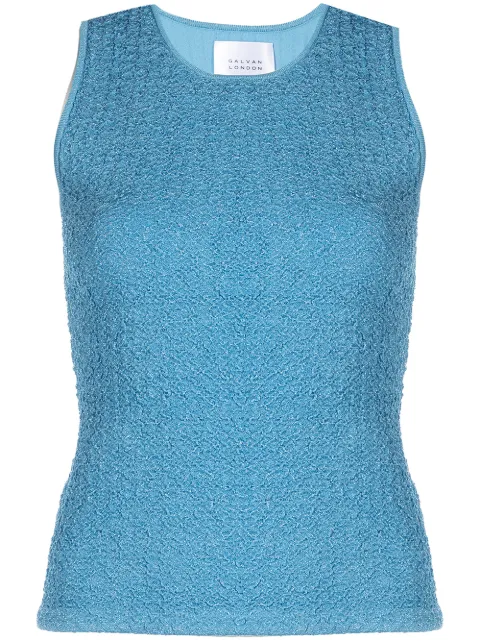 Galvan London smock Selene Top Blue TS8118METALLICBLEND
