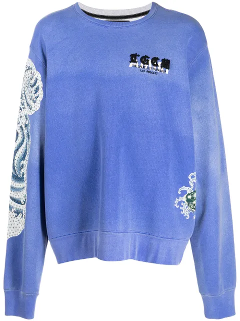 AMIRI embellished koi-print sweatshirt Blue PS22MJG060420