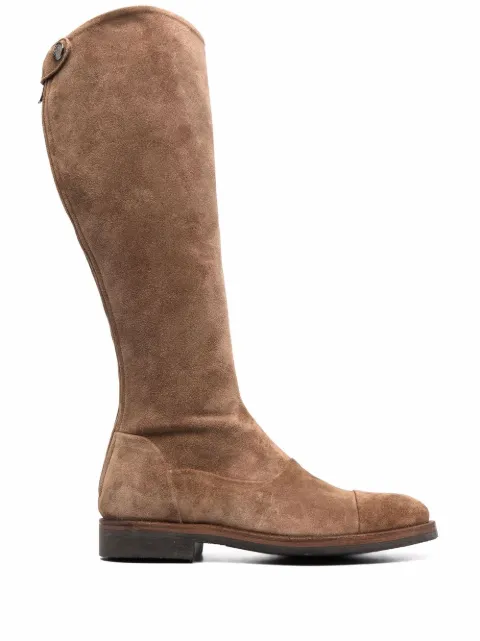Alberto Fasciani zipped flat knee-length boots Neutrals CAMIL70018