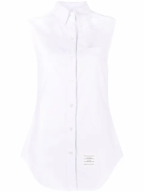 Thom Browne Classic sleeveless Oxford shirt White FLL012E06177