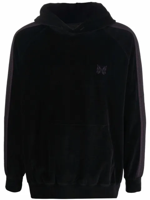 Needles side-stripe pullover hoodie Black JO228C