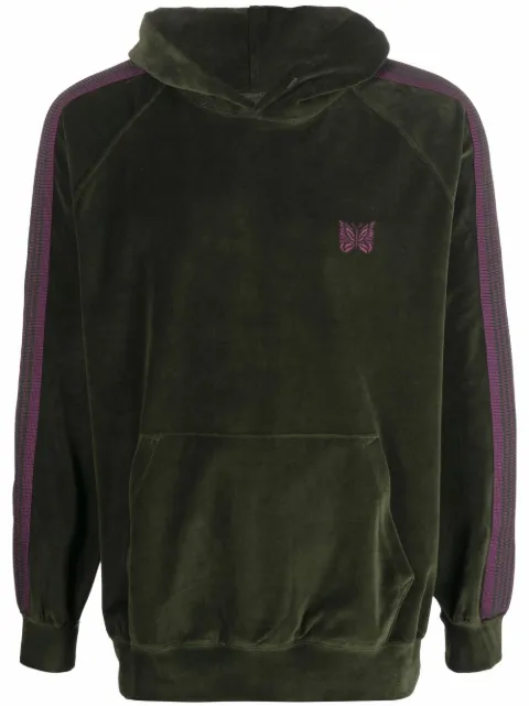 Needles logo embroidered hoodie Green JO228B