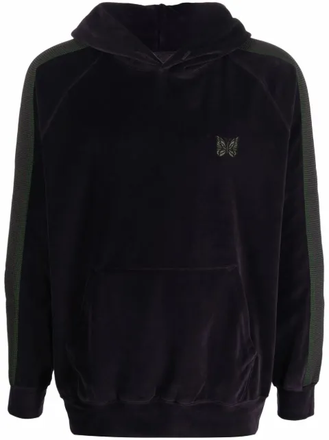 Needles logo embroidered hoodie Purple JO228A