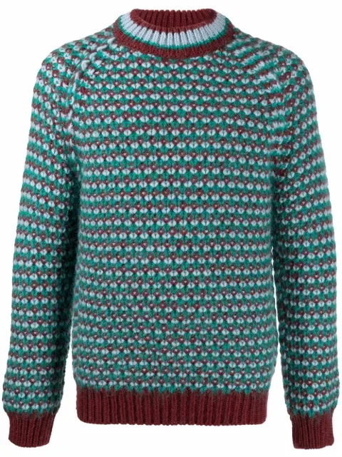 Marni patterned-knit jumper Red GCMG0218Q0UFW026