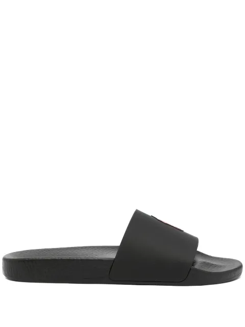 Polo Ralph Lauren logo-print slip-on sandals Black 809852071004