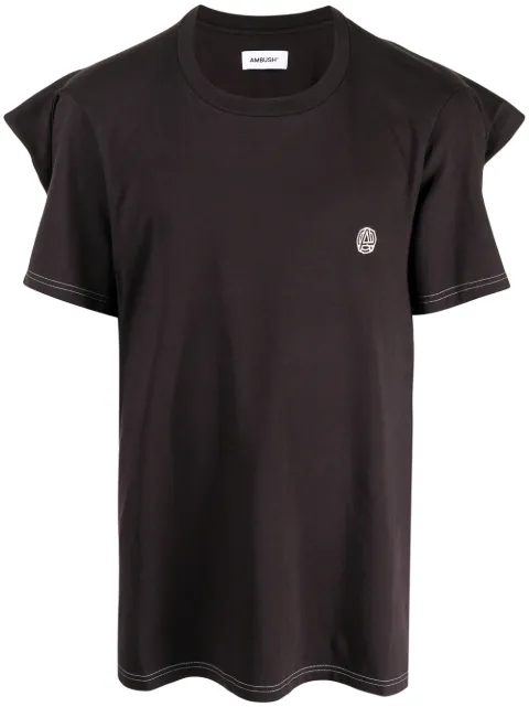 AMBUSH panel-detail T-shirt Brown BMAA002F21JER0016404