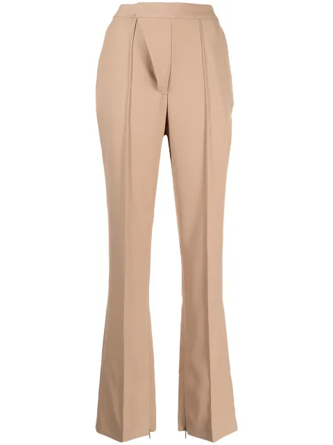 AMBUSH high-waisted flared trousers Brown BWCA012F21FAB0016200