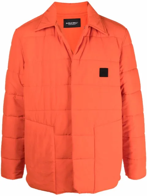 A-COLD-WALL* logo-patch padded jacket Orange ACWMSH051