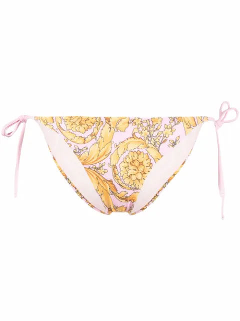 Versace Barocco-print bikini bottoms Pink ABD05027A235870