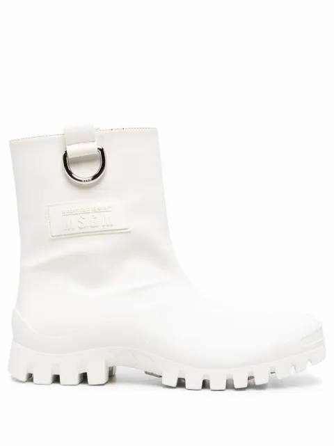 MSGM round-toe rain boots White 3141MDS301359