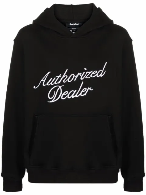 Just Don Authorized Dealer slogan-print cotton hoodie Black 31JUSM030R218545