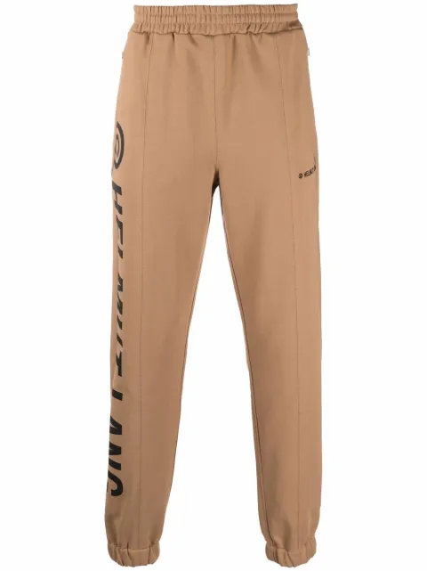 Helmut Lang logo-print track pants Brown L06HM201