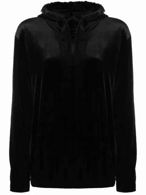 Norma Kamali long-sleeve hoodie top Black ST3216VE060001