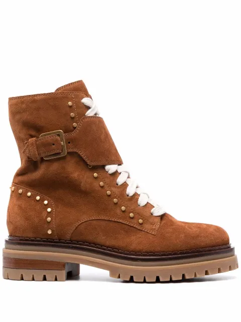 Sergio Rossi lace-up suede boots Brown A95890MCRM13223