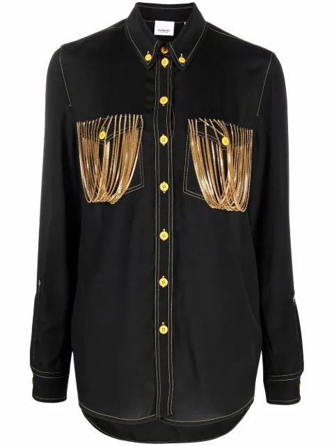 Burberry chain pocket detail shirt Black 8046945