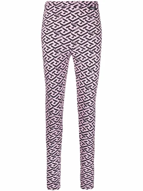 Versace La Greca-print leggings Pink 10039001A01612