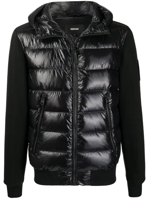 Mackage hooded quilted-panel jacket Black P002842