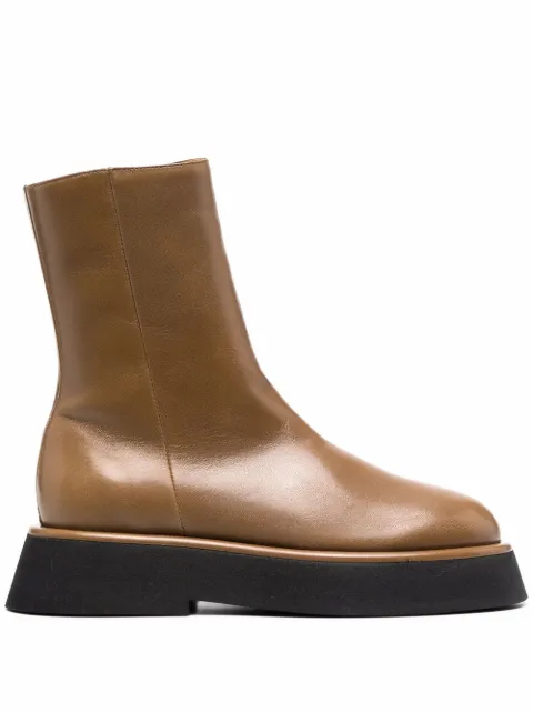 Wandler zip-up leather boots Brown ROSA