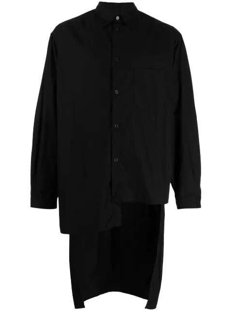 Yohji Yamamoto asymmetric cotton shirt Black HXB66005