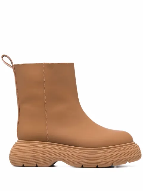 GIABORGHINI chunky-sole leather boots Brown MARTERUBBER