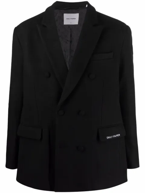 Daily Paper double-breasted button coat Black 2122030